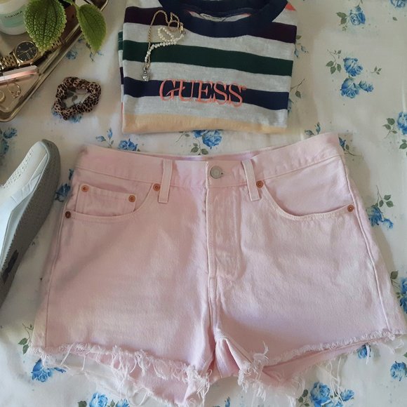 Levi's Pants - Levi's 501 Pink Cut-Off Shorts